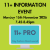 11+ Info Event 16th November 2026 7.45pm – 8.45pm